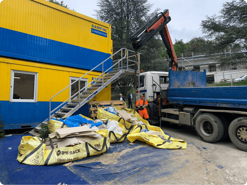 Big Sack waste container in use